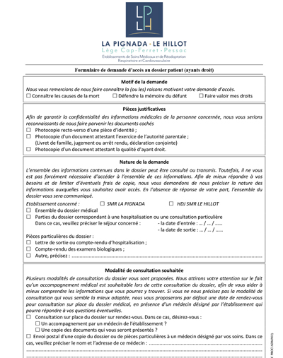 Dossier de Pré-admission au format PDF