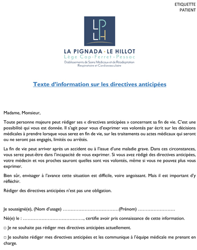 Dossier de Pré-admission au format PDF